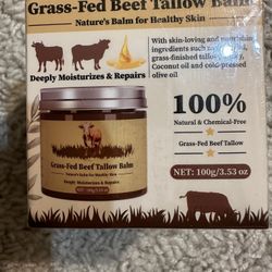 Beef Tallow for Skin, Tallow and Honey Balm, Facial Moisturizer Cream, 100% Organic Grass Fed Whipped Beef Tallow Balm Deeply Moisturizing for Face & 