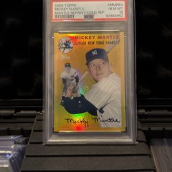 2008 Topps Mickey Mantle Mantle Reprint Gold Refractor
