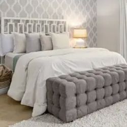 West Elm White Bed Frame Queen Size