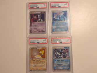 Pokemon Silver Border Slabs - Mewtwo, Suicune, Ampharos, Kingdra