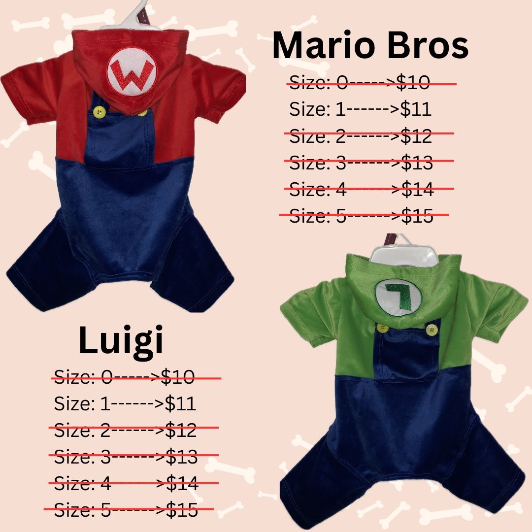 Mario Bros And Luigi Pet Costume