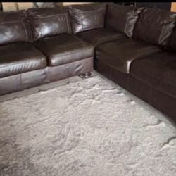 DARK BROWN GENUINE LEATHER SECTIONAL BY ASHLEY FURNITURE, DELIVERY INCLUDED