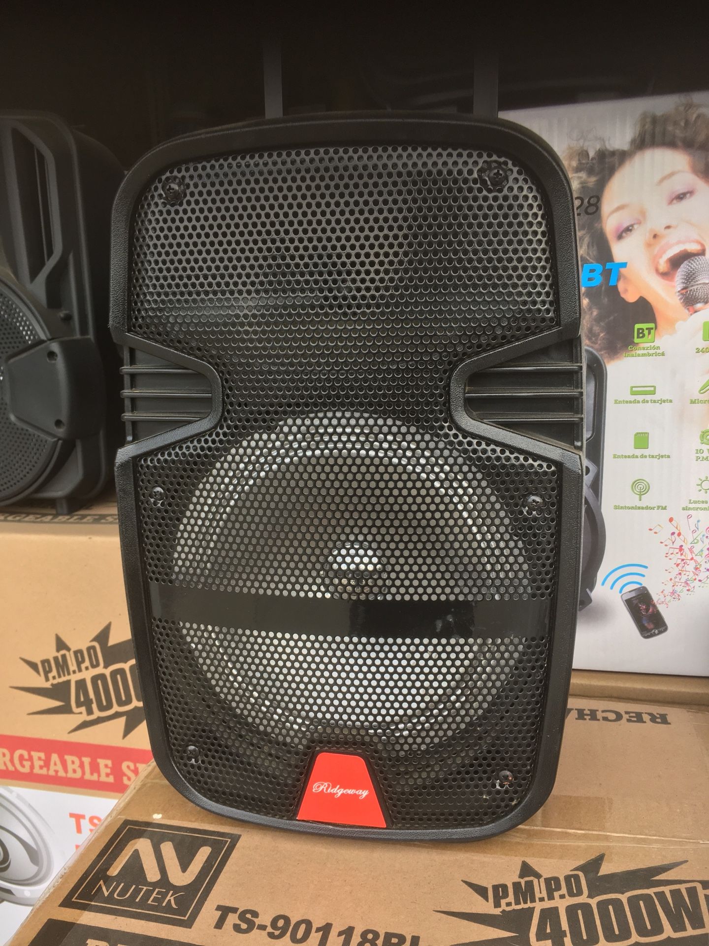 Eight Inch Rechargeable Bluetooth Speaker/aux/fm/USB And SD Port/microphone For Karaoke/brad New!!