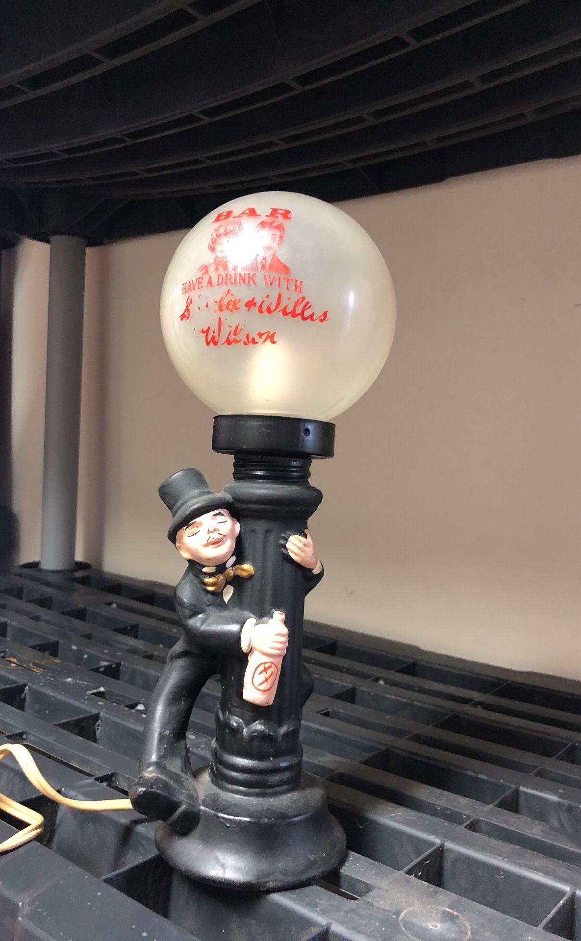 Antique bar light Lamp with Charlie Chaplin