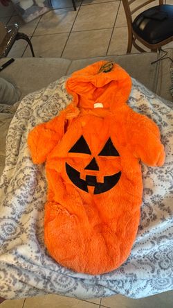 New born Halloween costume pumpkin