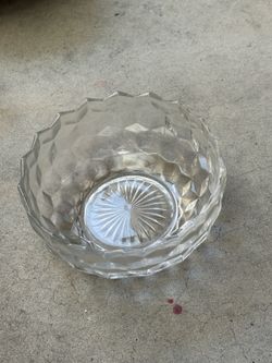Vintage Clear Pressed Glass Pedestal Compote Bowl  Beautiful vintage clear pressed glass pedestal bowl with an elegant diamond pattern. Perfect as a c