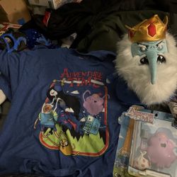 Adventure Time Action Figure Plush T Shirt Lot Cartoon Network Size L Ice King