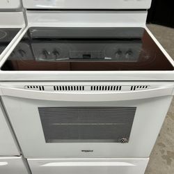 White Glass Top Stove 