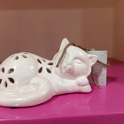 Cat Ceramic For Pouperrii About 6 Inches New With Tag