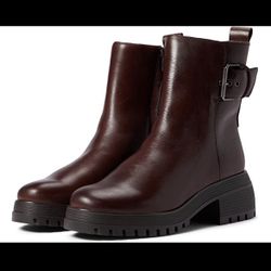 FRANCO SARTO JERSEY COMBAT PLATFORM BOOTS