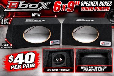 Bbox 6x9” Tuned Ported Speaker Boxes $40 Per Pair (2 Boxes)