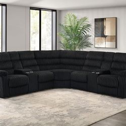 New  Large Recliner Sectional Couch with 2 Consoles! Free  Delivery 