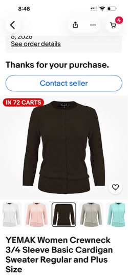 New Black 3/4 Sleeve Sweater