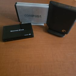2 Hard Drives And A Hard Drive Casing Non tested As Is For Parts Or Repair