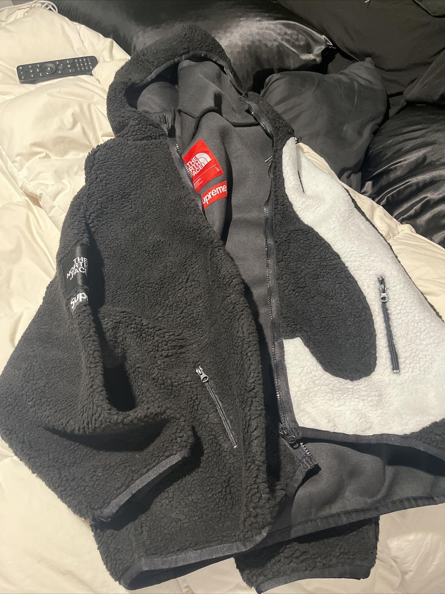 Supreme / The North Face S Logo Hooded Fleece Jacket Black Large FW20 TNF