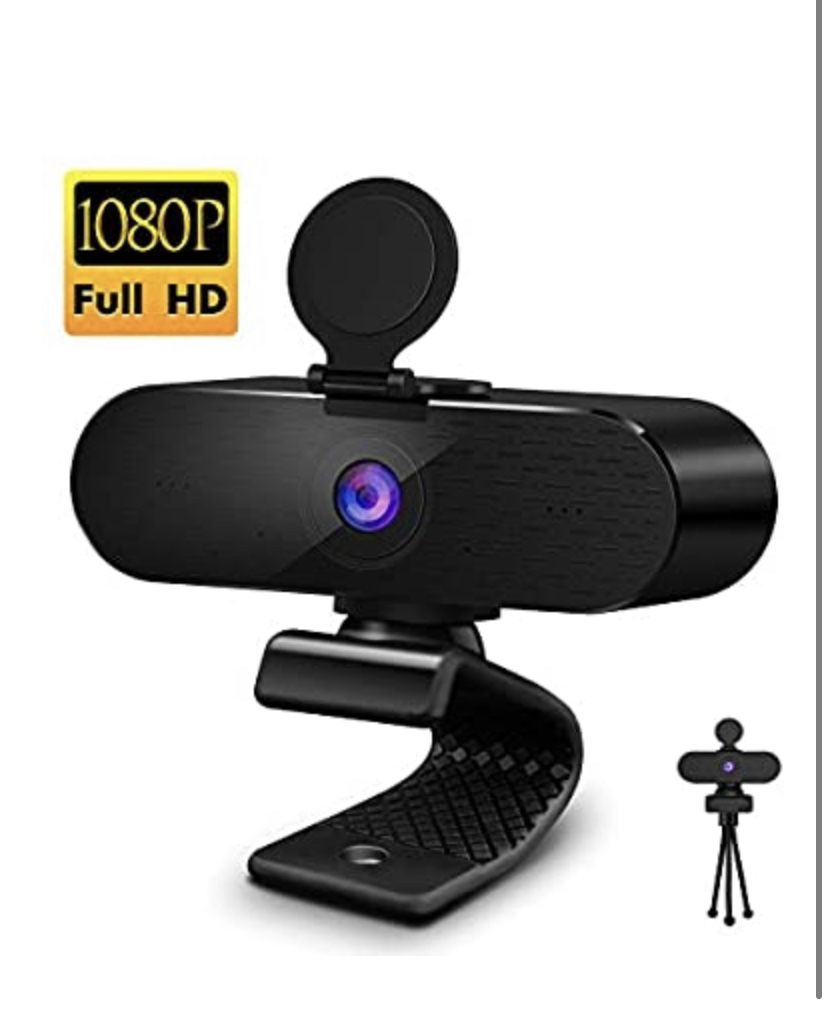 Webcam with Microphone & Privacy Cover, FHD Streaming Webcam 1080P, Wide-Angle USB Webcams Web Computer Camera for Desktop Laptop, Zoom Skype Video C