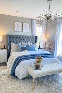 🔥 Brand New Grey Velvet Upholstered Wingback Bed Frame | Diamond Tufted Headboard | Nailhead Trim •  King & Queen Size - Opt Mattress | Pay After Del