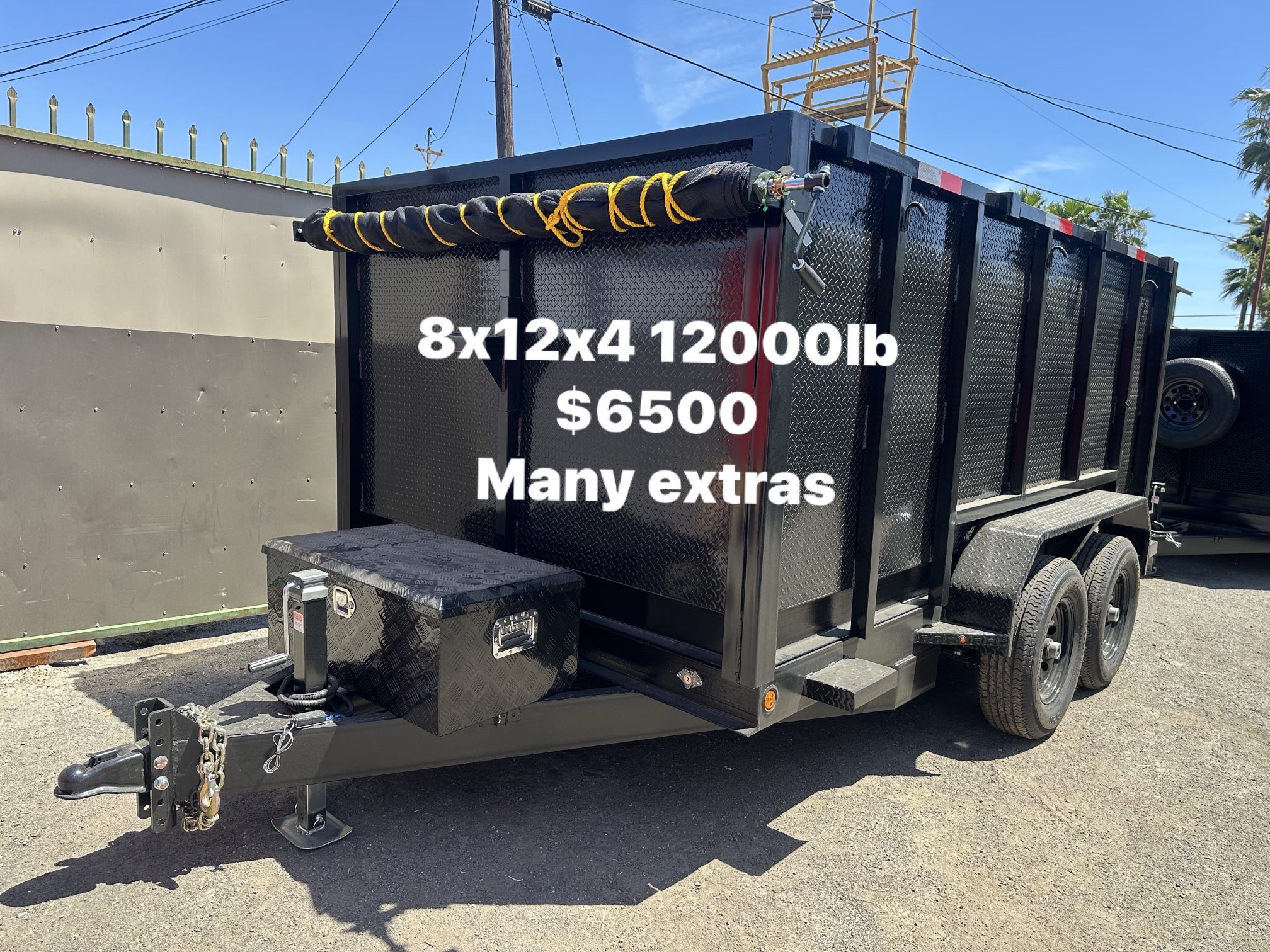 Dump Trailer 8x12x4 12000lb $6485 Cash Many Extras
