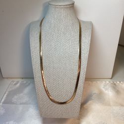 Shiny Faux Gold Herringbone Necklace With Bracelet 