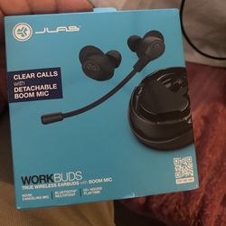 JLab Work Buds True Wireless Bluetooth In-Ear Headset - Black: USB-C Silicon Ear Cushion