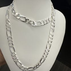 925 Sterling Silver Cuban Diamond Cut Chain 26 Inches 