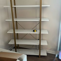 Bookshelf White And Gold 