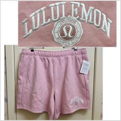 NWT Lululemon Scuba Mid Rise Oversized MR Shorts In P I N K  Haze Size 