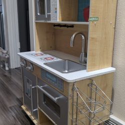 Kids Kitchen ( Some dishes, plates, plastic food) 