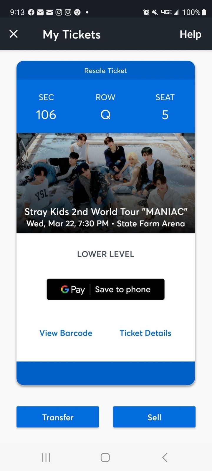 Stray Kids 2nd World Tour Ticket