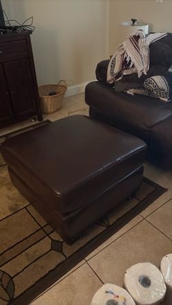 Leather Square Ottoman 25” L/W