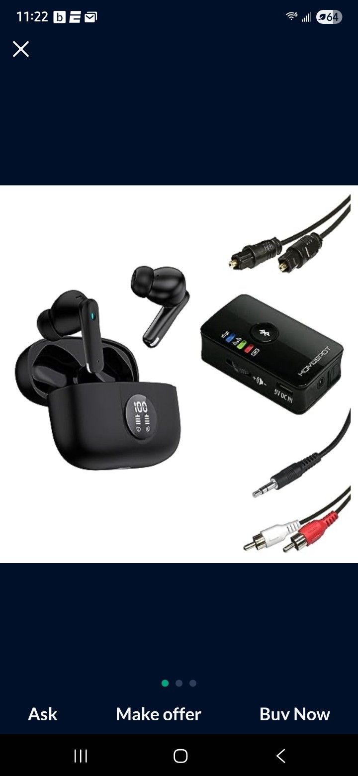 Homespot hd Bluetooth transmitter and earbuds