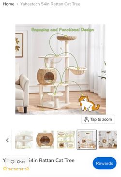 Yaheetech 54in Rattan Cat Tree
