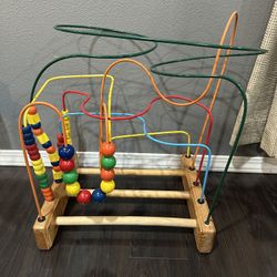Wooden Bead Maze Roller Coaster Toys for Toddlers,Colorful Shape Montessori Toys Educational Learning Counting Toy for Bab