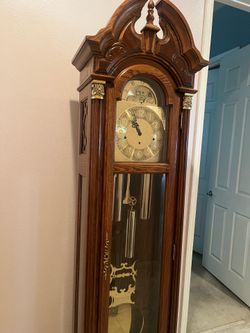Wooden grandfather clock