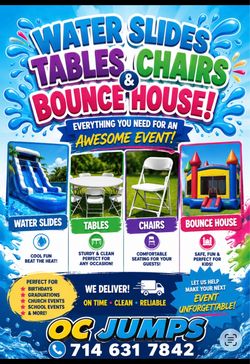 Chairs slides tables jumpers