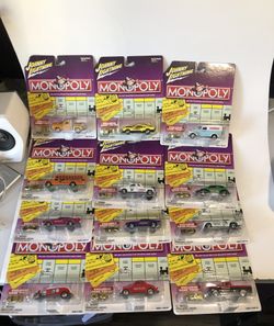 Complete Set Of 12 JOHNNY LIGHTNING MONOPOLY TOY CARS 