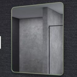 30 in. W x 36 in. H Rectangular Framed Wall Bathroom Vanity Mirror in Matte Green