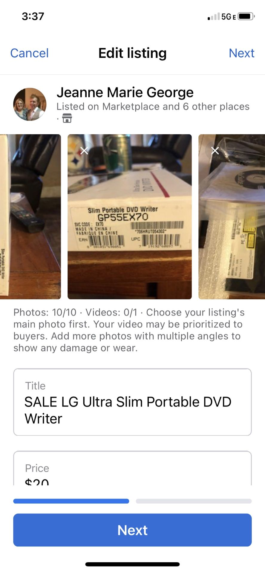 Brand New LG DVD WRITER AND ANKER IPHONE CHARGER $15 Each