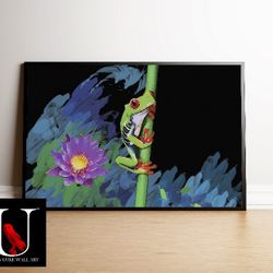 Big 24x36 Framed Art Print - Surf Frog