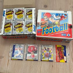 Football cards, 1988 sealed packs 1989 baseball sealed rack pack