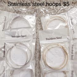 Gold And Silver Hoop Earrings 