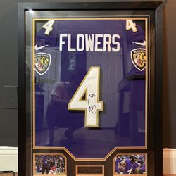 Zay Flowers Ravens JSA Signed Elite Jersey Framed JSA authenticated