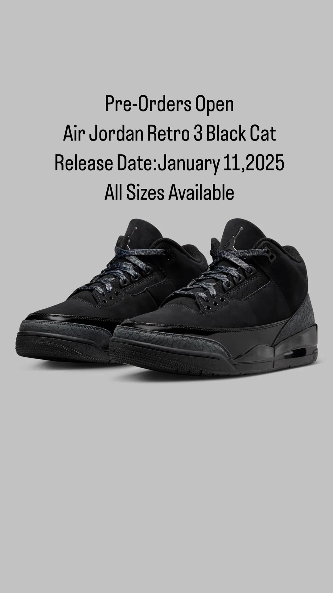 Air Jordan Retro 3 Black Cat