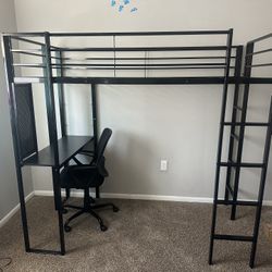 Kids bunk bed with desk