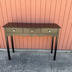 Three-drawer console table