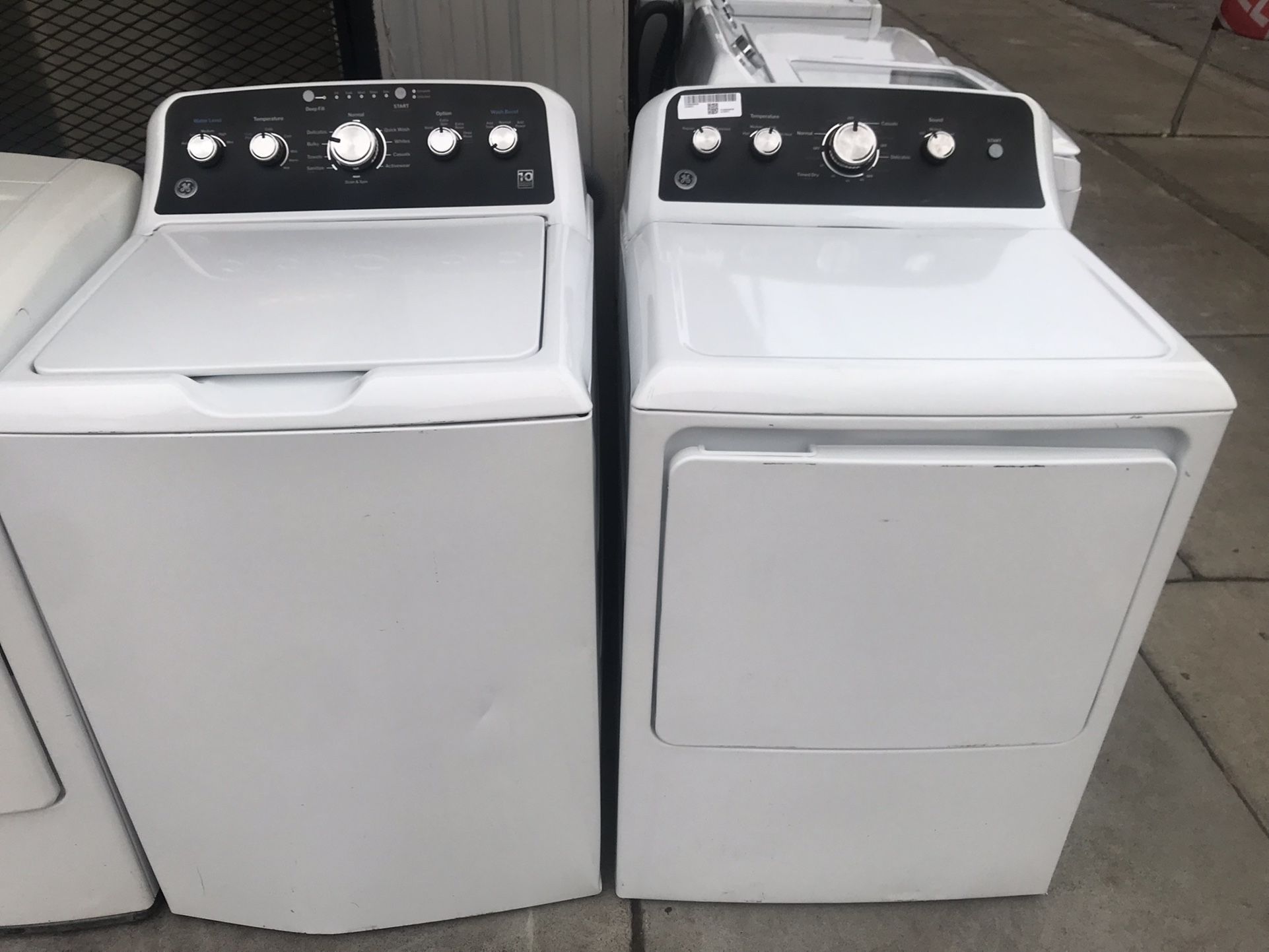 GE top load washer and electric dryer