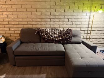 Couch with storage and rollout bed