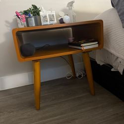 Wooden Table with Open Shelf