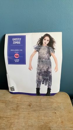 HALLOWEEN ZOMBIE GHOST KIDS SIZE LARGE 12-14 COSTUME
