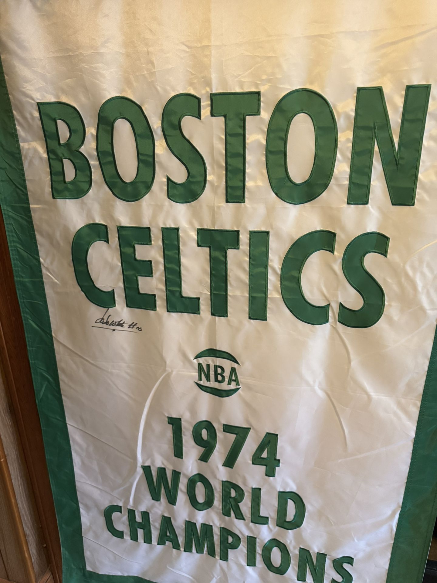 Signed JoJo White Celtics Banner